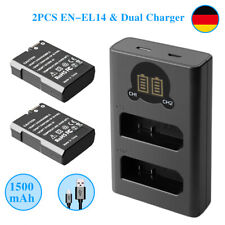 2x EN-EL14 EL14a batteria + caricabatterie per Nikon D5300 D5200 D5100 P8000 D3100 D5500 