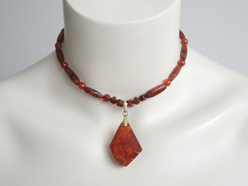 Collana ambra cognac - ambra,