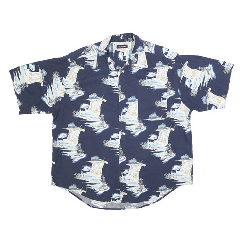 Camicia casual cotone blu - camicia,