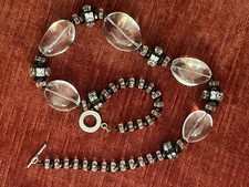 GIORGIO ARMANI ORIG. 1990 COLLANA CRISTALLO ROCCA CM.73 GRIFFE CUSTODIA WOW!