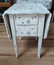 Tavolo antico shabby chic foglia goccia 4 cassetti - molto bello 