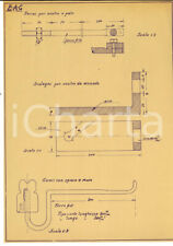 1930 ca E.A.G. ENTE ADIGE-GARDA Sostegni neutro palo e mensole *Progetto 20x28