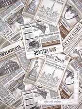 Paesaggi urbani giornale seppia viaggio cotone tessuto pennello studio da cortile