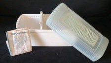 Tupperware BreadSmart Bread Keeper #5853A ToastSmart raro bianco e verde usato 