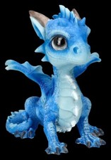 Figura di Drago Bambino Blu - Ghiaccio Dragonling - Fantasy Gotico Deko Regalo