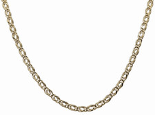 Uomo Donna Collana in Oro Giallo 18kt 9,50 grammi Maglia Occhio di Tigre 750/°°