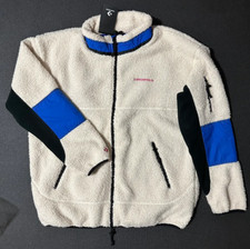 Giacca sherpa Converse uomo nuova pile polare rimanere caldo stand colletto 10018039-101