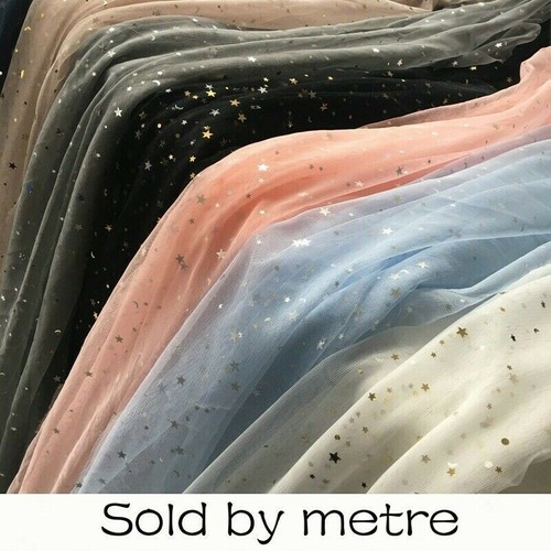 Stelle glitter tulle tessuto - glitter, a