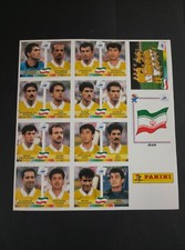 TEAM IRAN GIALLA YELLOW WORLD CUP FRANCE 98 PANINI COMPLETA ATTACCATA NEW