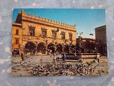 Cartolina PESARO PIAZZA DEL POPOLO Animata Piccioni - VG 1971 FG A Colori