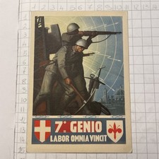Cartolina Collezione Boccasile 7 Reggimento Genio Firenze Labor Omnia Vincit