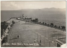 PIOMBINO - LIVORNO - PIAZZA BOVIO E VEDUTA ISOLA D'ELBA - VIAGG. 1953 -80369-