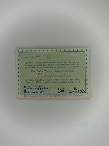 Rolex garanzia warranty - warranty, blank
