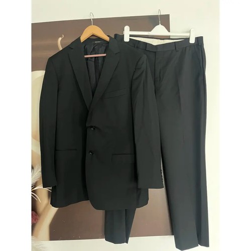 Zegna black wool suit 54 - zegna,