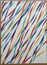 Piero Dorazio litografia a colori "Zig zag su fondo bianco" 1988