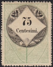 Lombardo Veneto Fiscali, c.30 verde e nero calcografico nuovo con gomma (10).