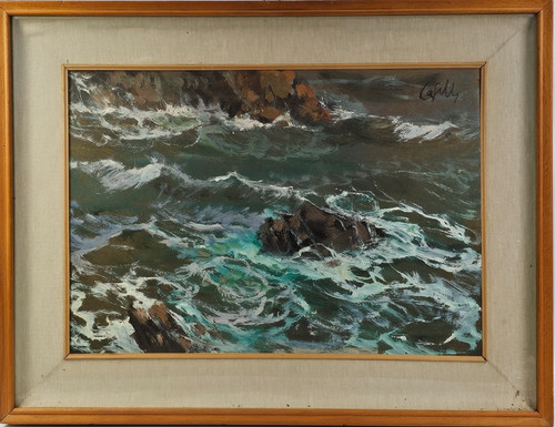 Giuseppe caselli marina - marina, olio