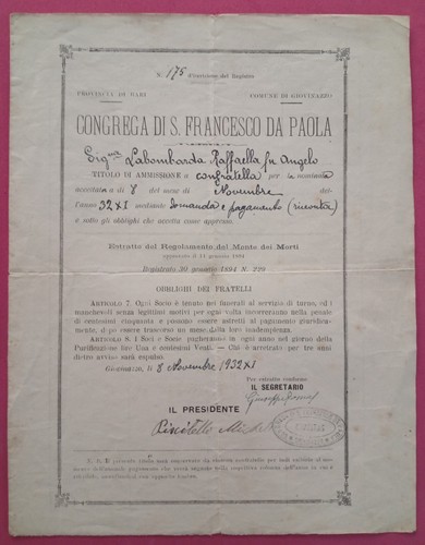 Documento puglia giovinazzo - (,