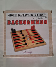 Giochi da tavoli in legno i classici. Backgammon, Edicart 2 dadi 15 pedine