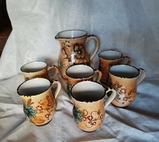 Ceramica Vietri 6 tazze e Brocca firma GR