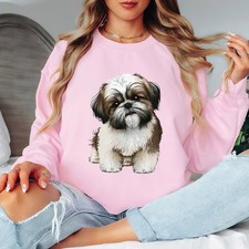 Felpa da donna Shih Tzu cane animale domestico grafica maglione donna pullover