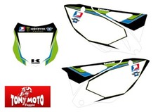 KIT GRAFICHE ADESIVI MONSTER TABELLE KAWASAKI KXF 12VILLO BIANCOVERDE