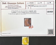 1864 Lombardo Veneto 2 soldi giallo dentellatura 14