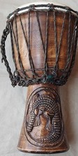 TAMBURO DJEMBE AFRICANO BONGO CONGO PROFESSIONALE IN LEGNO 42 cm