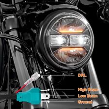 Faro LED 5 3/4" FLAME, 5,75 Pollici Per Harley Davidson E-Approvato, Cromo
