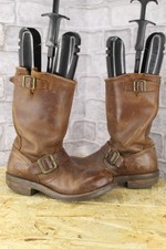 STIVALI WESTERN BIKER ORIGINALI VINTAGE ANNI 90 PELLE MARRONE MISURA 2/34 SENDRA USATI