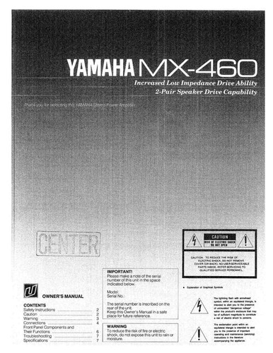 Yamaha 460 amplificatore - mx-460,