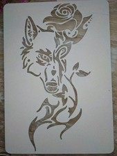 A4 LUPO E ROSA stencil