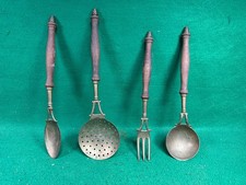 set posate epoca ottone e legno