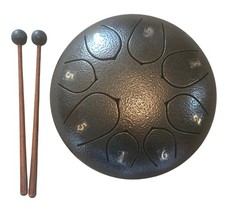 Tamburo a lingua in acciaio 6" chiave standard C 8 note con mazze 