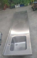 PIANO IN ACCIAIO CON VASCA LAVANDINO  PER CUCINA O LABORATORIO USATO POCHISSIMO