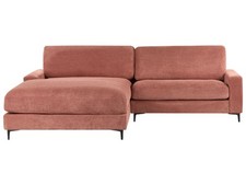 Divano angolare tessuto rosso