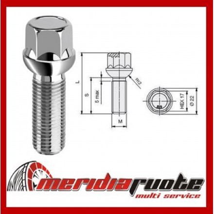 B550 bullone ruote 14x1 - bullone, 14x1,5x27