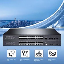 Switch PoE 24 porte 48V con switch di rete a 3 strati gestione 4x 10G SFP+ e L3