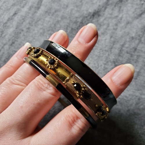Bracciale pila nero oro set - bracciale, e
