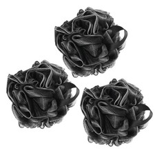 3 Pezzi Nero Doccia Pouf Rete