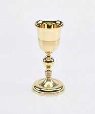 Calice Malta satinato ottone dorato h.22cm diam.9cm coppa lucida Messa Chiesa