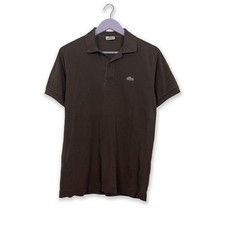 Polo Lacoste marrone scuro a