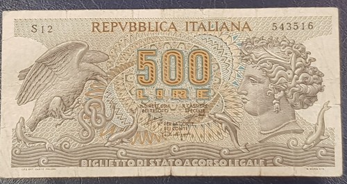 Banconota 500 lire aretusa - banconota,