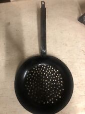 ANTICA PADELLA PENTOLA PER CASTAGNE MARRONI CALDARROSTE IN FERRO BATTUTO