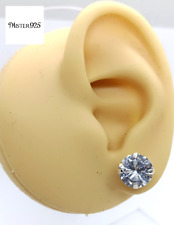 Orecchini uomo argento 925 solitario punto luce zircone 10 mm brillante 3,5 kt