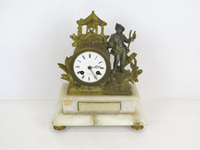 OROLOGIO ANTICO PARIGINA DA TAVOLO IN STILE NEOCLASSICO IN ANTIMONIO DORATO CG5