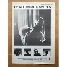 U2 WIDE AWAKE IN AMERICA POSTER SIZED original music press advert from 1987 - pr