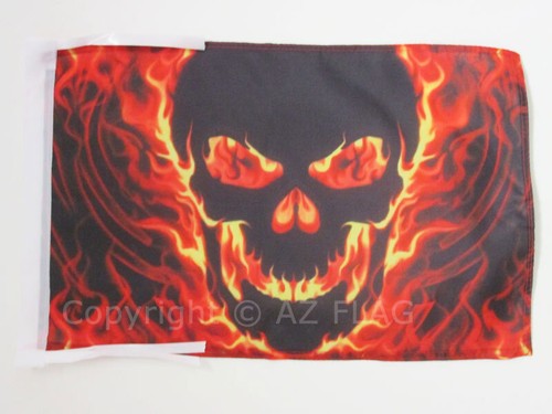 Drapeau tête mort avec feu - drapeau,