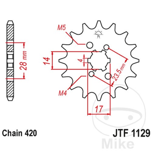 Jtf1129 pignone 12 denti - jt,