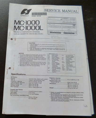 Manuale servizio sansui - di,